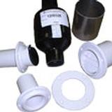 Our line of exhaust systems fittings are made of the same fiberglass and fire retardant resins used to produce Vernatube, the UL listed tubing line. These fittings are lightweight, strong, non-corroding, and durable. Fittings are installed easily and their outside dimensions are compatible with tubing and approved marine rubber exhaust hoses.